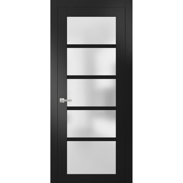 Sartodoors French Interior Door, 36" x 84", Black QUADRO4002ID-BLK-3684